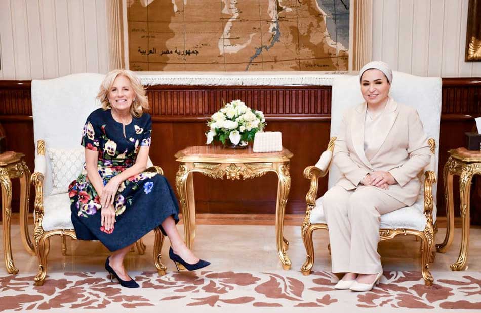السيدة انتصار السيسي عن زيارة سيدة أمريكا الأولى: «أتمنى لها قضاء أفضل الأوقات في أم الدنيا»