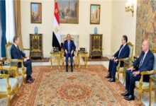 الرئيس السيسي خلال استقباله رئيس جهاز الاستخبارات الخارجية بروسيا الاتحادية